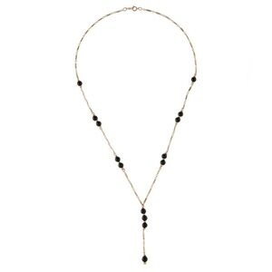 14kt Gold and Black Onyx Beaded Necklace